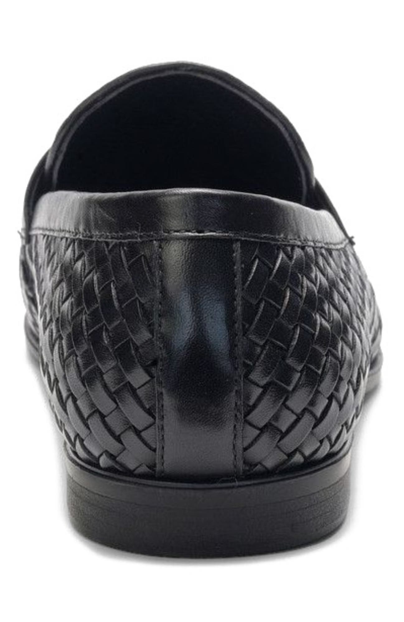 A. Veer Cairo Woven Loafer, Alternate, color, Black Leather