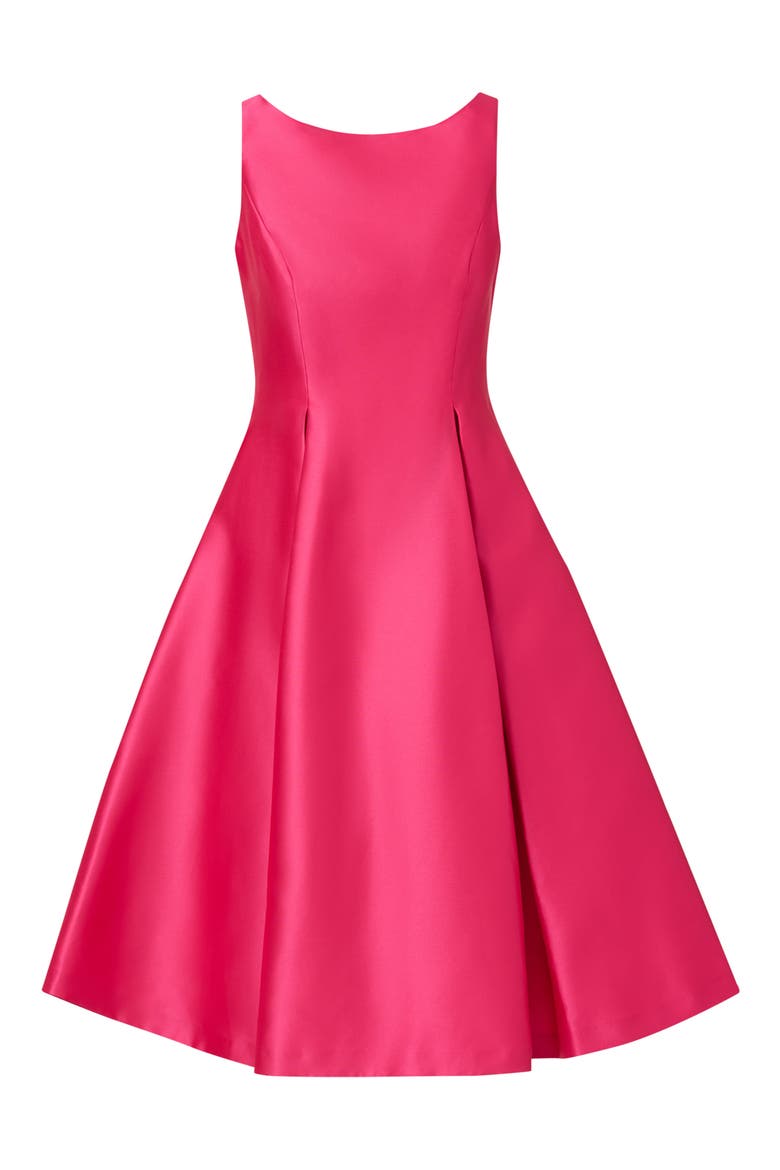 Sleeveless Mikado Fit & Flare Midi Dress, Alternate, color, ELECTRIC PINK