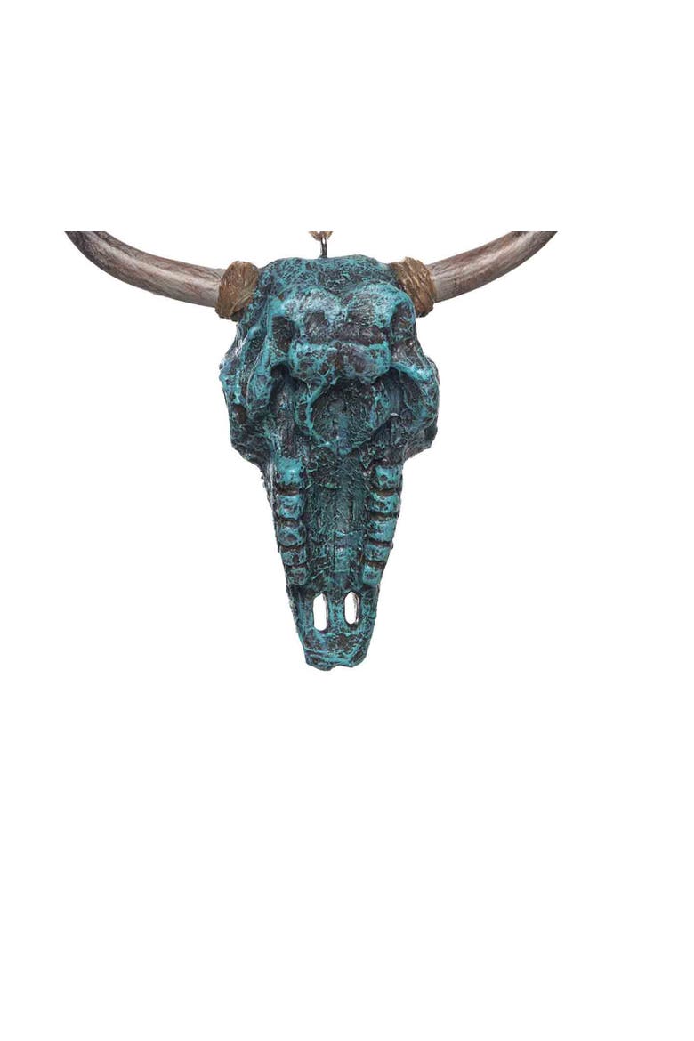 Turquoise Skull Ornament, Alternate, color, Blue