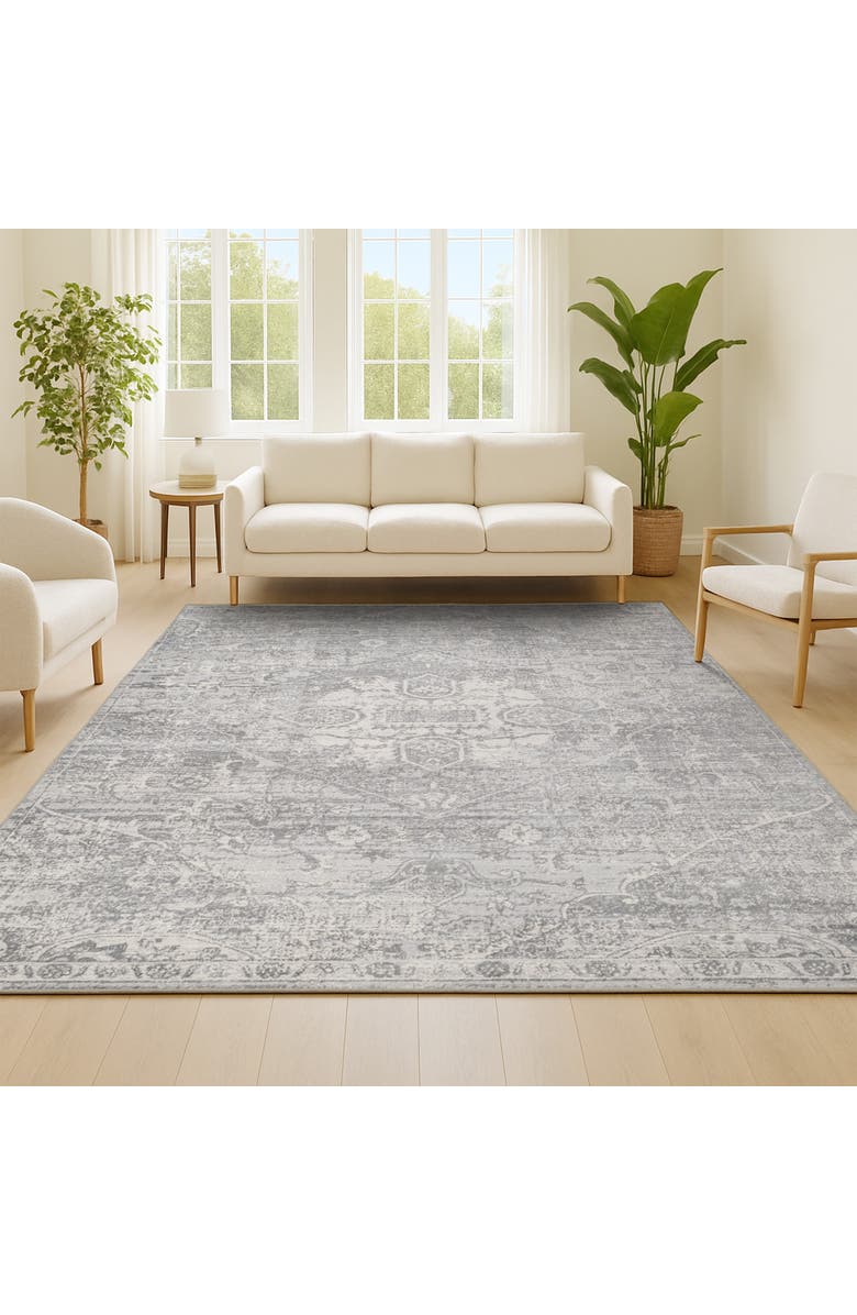 JONATHAN Y Modern Persian Vintage Medallion Area Rug, Alternate, color, Gray