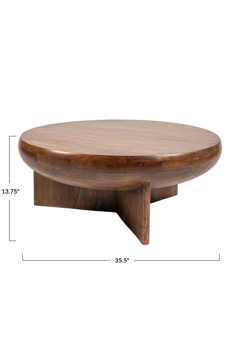 Semi-Sphere Coffee Table with Solid Legs, Alternate, color, Brown