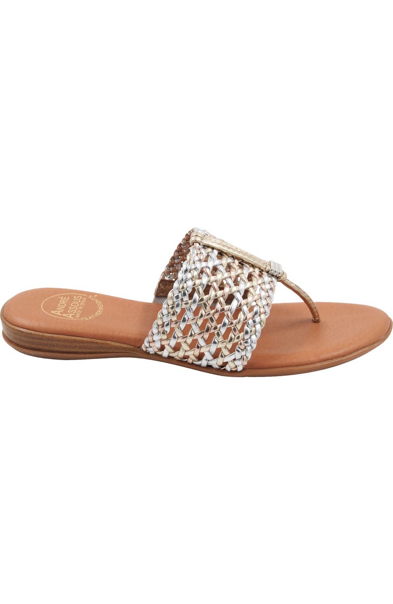 André Assous Nice Woven Sandal, Alternate, color, Metallic Multi