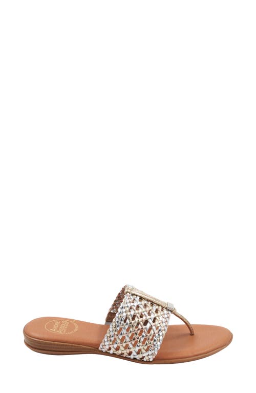 Andre Assous Nice Woven Sandal In Metallic Multi
