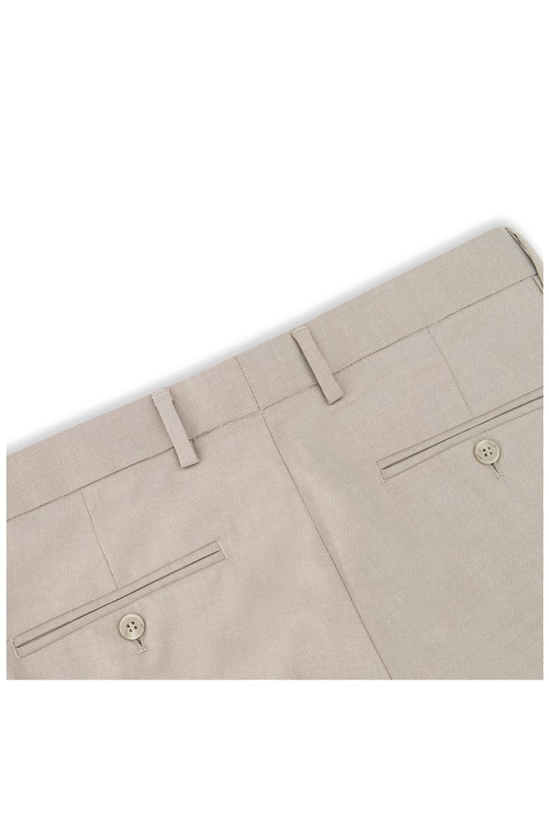 Vince Flat Front Twill Stretch Dress Pants, Alternate, color, TAUPE