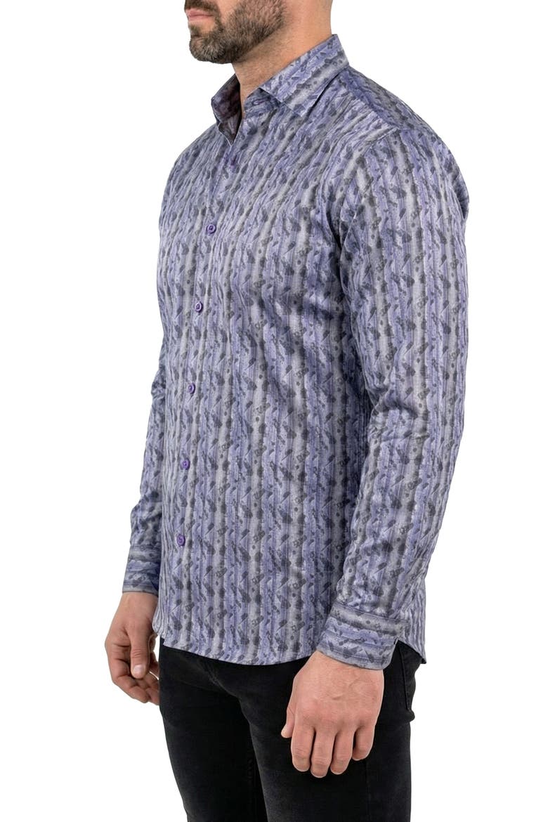 Fibonacci Contemporary Fit Button-Up Shirt, Alternate, color, GREY