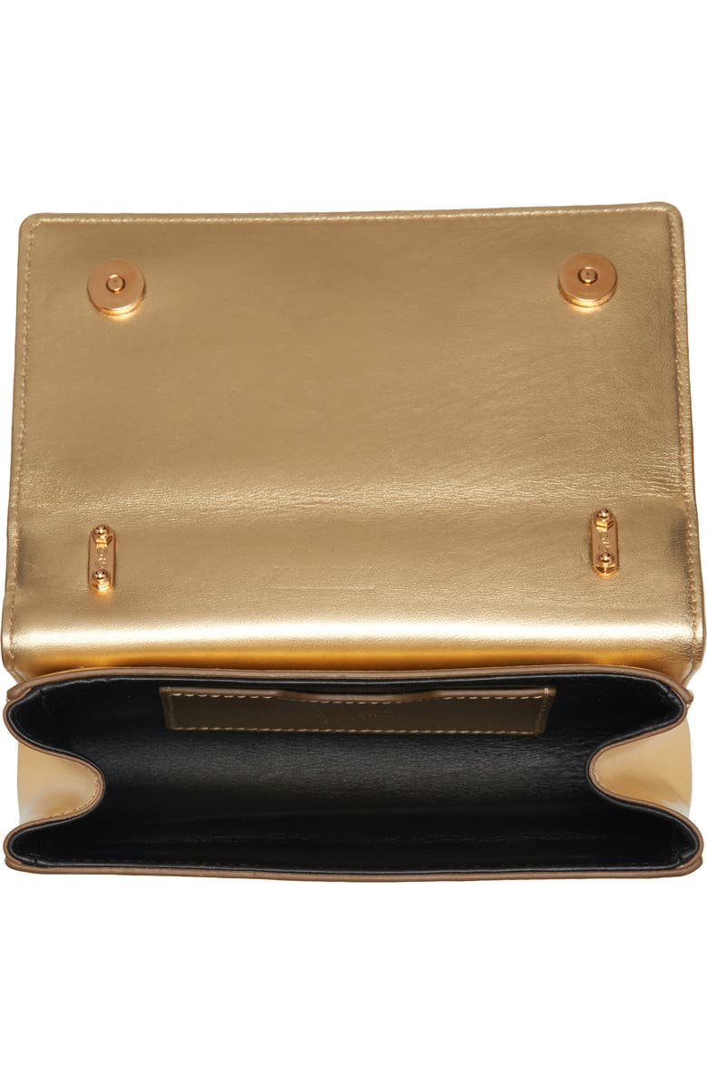 Dolce&Gabbana Logo Metallic Leather Crossbody Bag, Alternate, color,