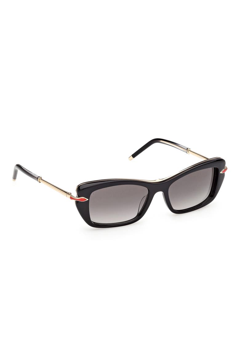 53mm Butterfly Sunglasses, Alternate, color, BLACK / GOLD / CRYSTAL BLACK