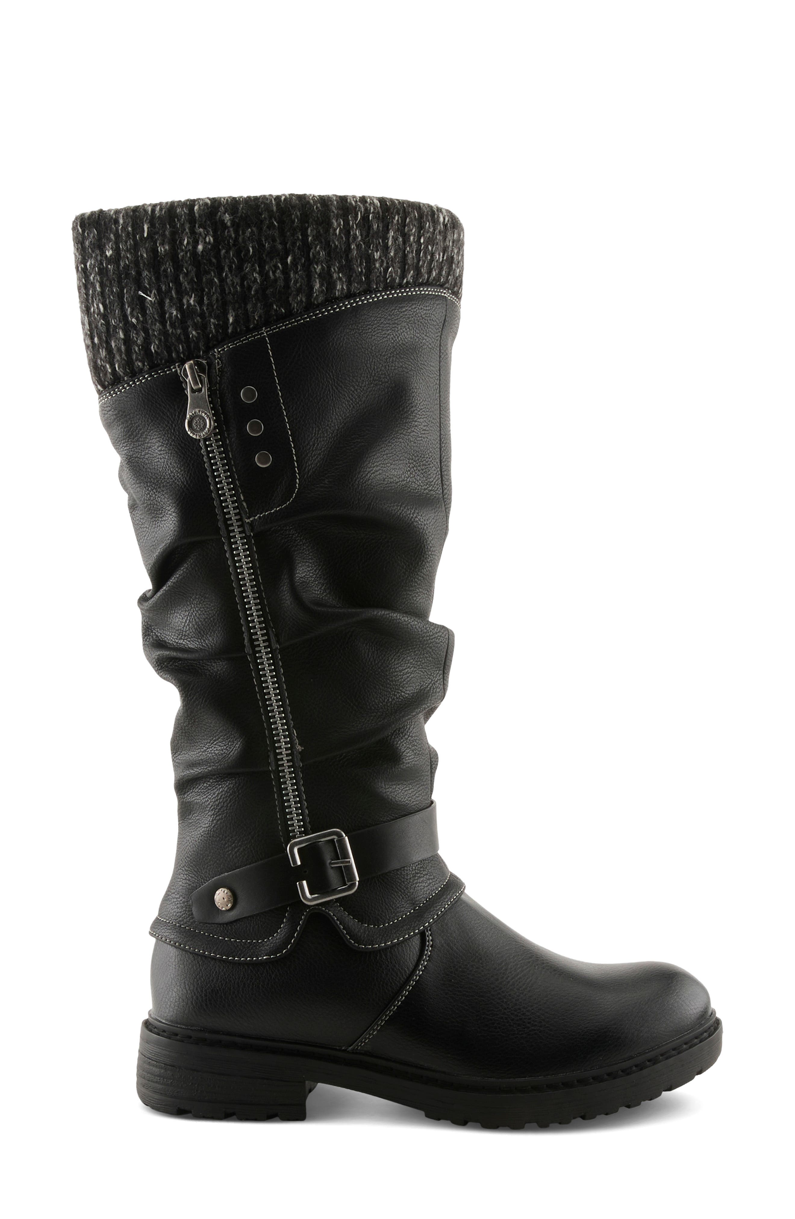 Rowin Ruched Boot, Alternate, color, BLACK