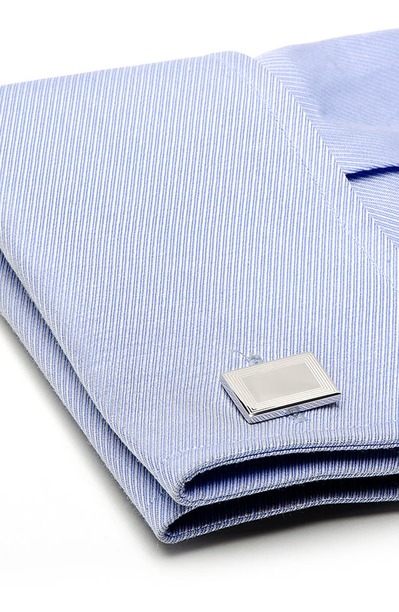 Cufflinks, Inc. Etched Frame Sterling Silver Cuff Links, Alternate, color, 