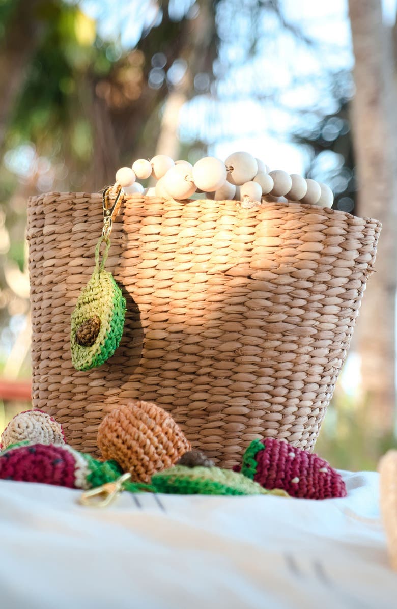 LIKHA Avocado Raffia Bag Charm, Alternate, color, Green