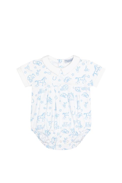 Blue Lone Star Toile Bubble - Baby