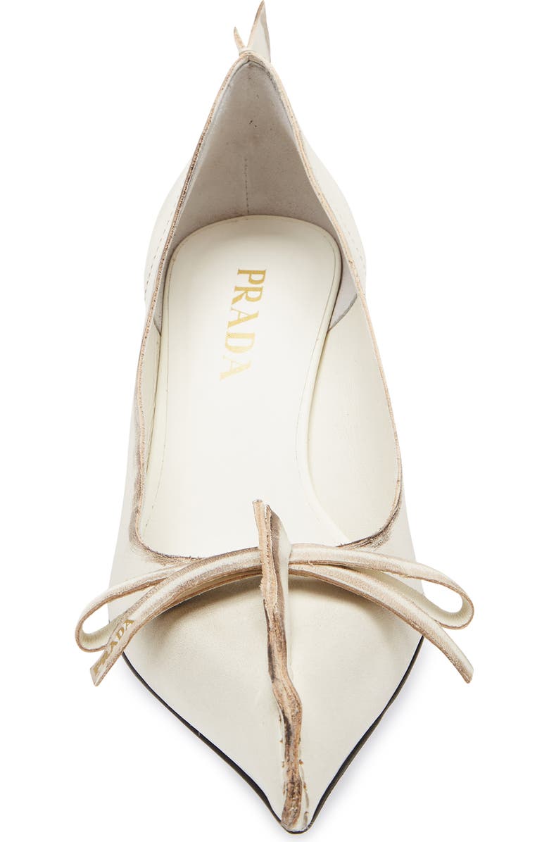 Prada Exposed Seam Kitten Heel Pump, Alternate, color, Talco