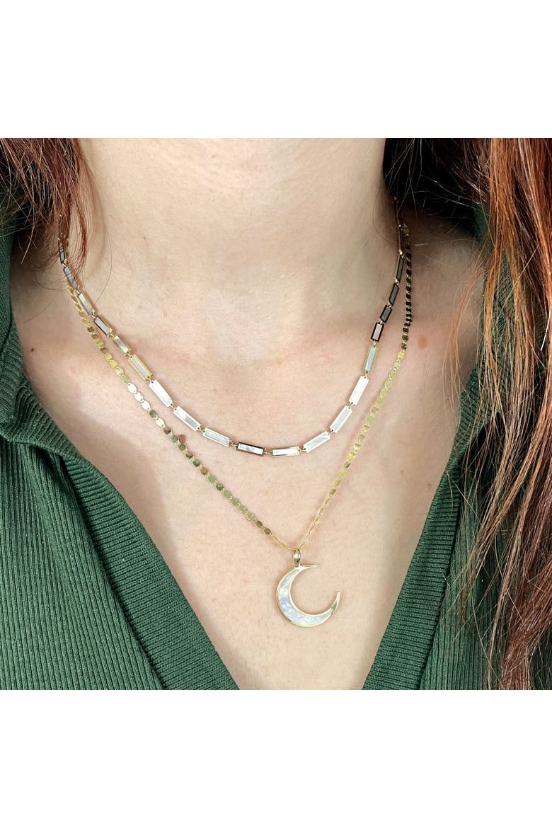 Mother of Pearl Crescent Moon Charm, Alternate, color, Mother of Pearl