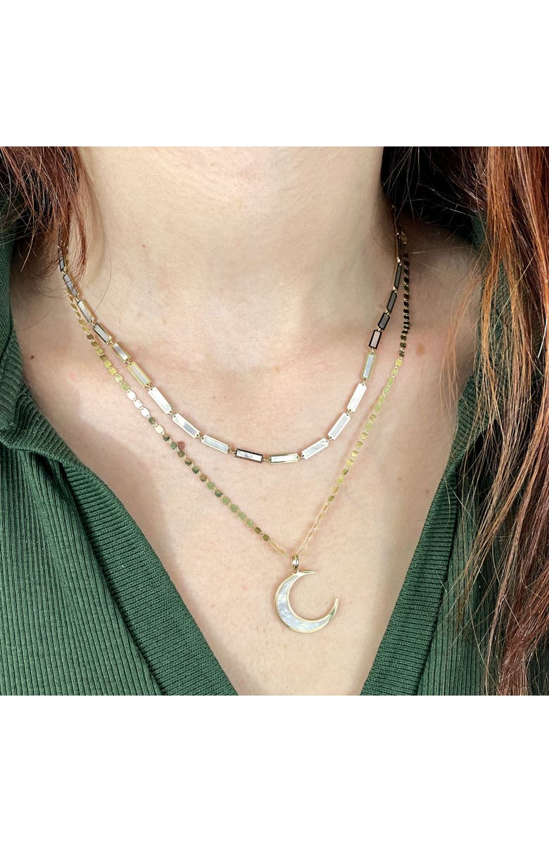 The Lovery Fine Jewelry Mother of Pearl Crescent Moon Charm, Alternate, color, Mother Of Pearl