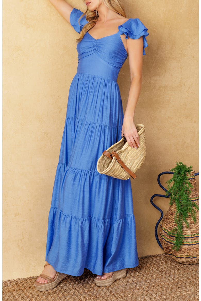 Tiered Maxi Dress, Alternate, color, PERIWINKLE
