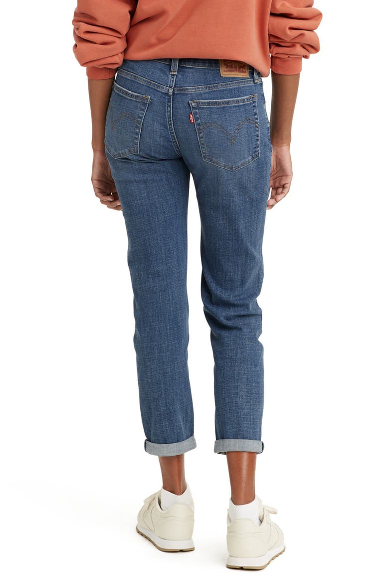 Mid Rise Boyfriend Jeans, Alternate, color, LAPIS GEM