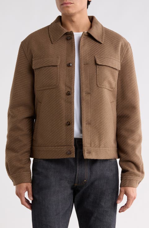 Striped Padded Shirt Jacket