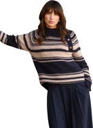 Celtic & Co. Pure Wool Stripe Button Neck Sweater