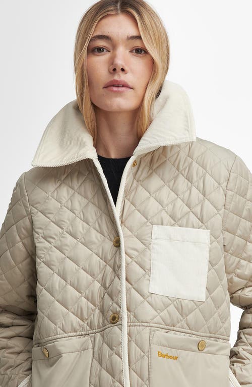 Barbour Fleur Quilted Jacket In Light Sand/blanc