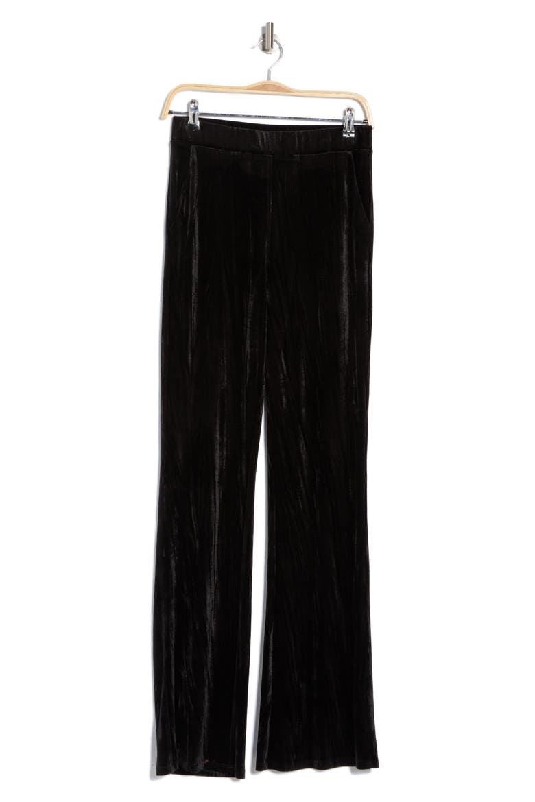 Wide Leg Velvet Pants, Alternate, color, BLACK