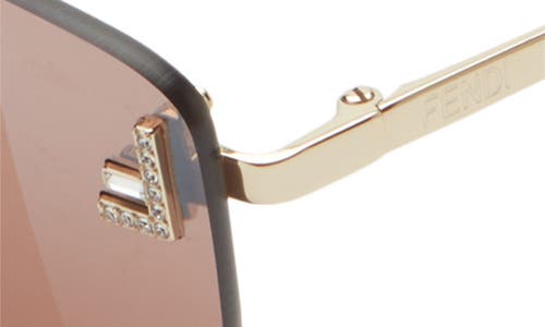 Fendi First Rimless Rectangular Sunglasses In Multi