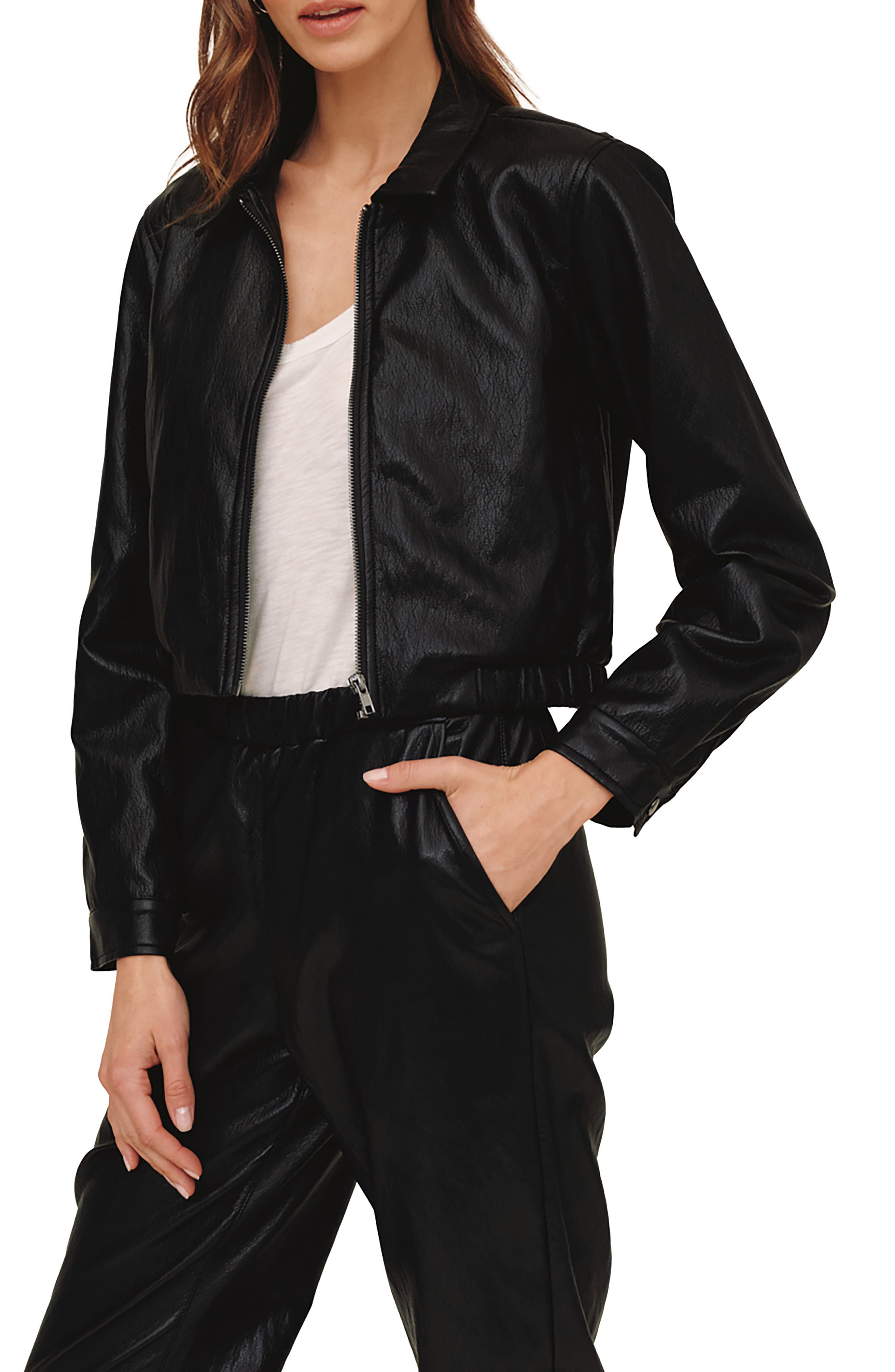 Bella Dahl Faux Leather Crop Bomber Jacket (Women) | Nordstrom