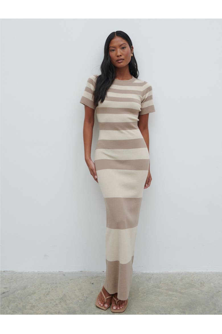 Heidi Stripe Knit Maxi Dress, Alternate, color, Beige