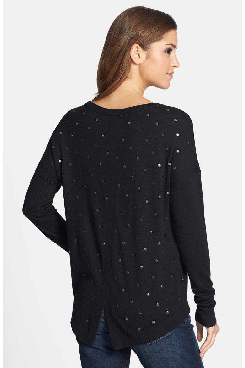 Studded Sweater, Alternate, color, BLACK STUD