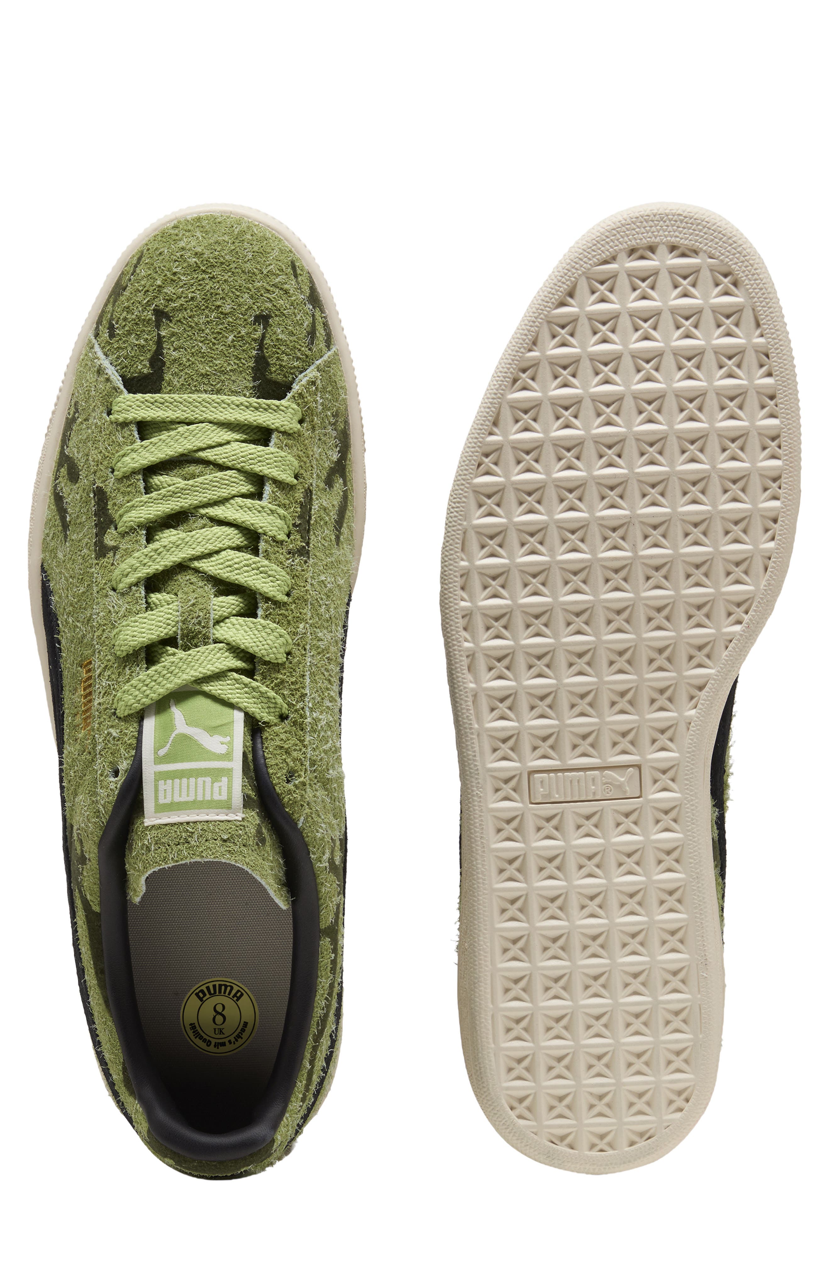 PUMA Suede Flock Sneaker, Alternate, color, Wild Fern/ Calming Green