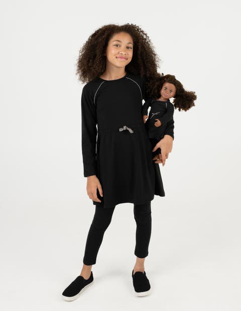 Girls Bow Tie Dress with Matching Doll Dress