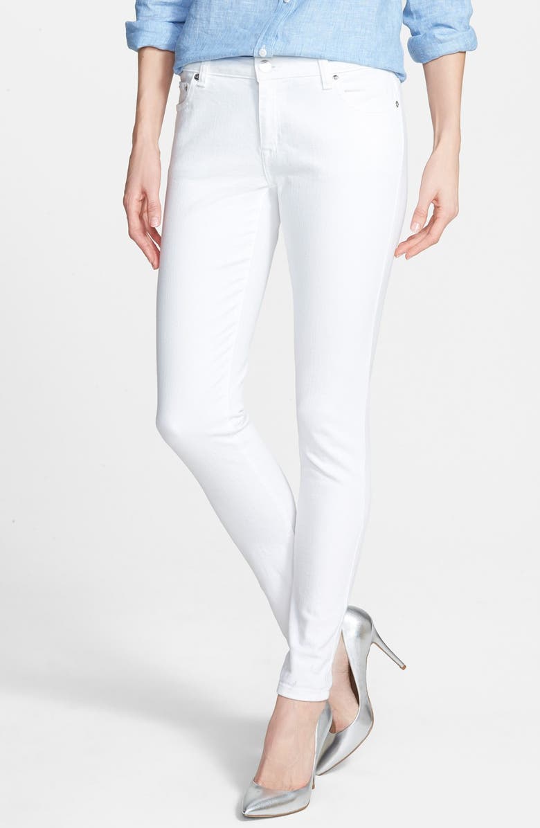 MICHAEL Michael Kors White Skinny Jeans, Main, color, 