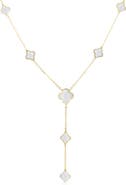 The Lovery Fine Jewelry Mother of Pearl Clover Station Lariat Necklace