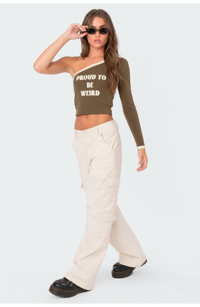 EDIKTED Zuri Cotton Twill Cargo Pants, Alternate, color, Beige