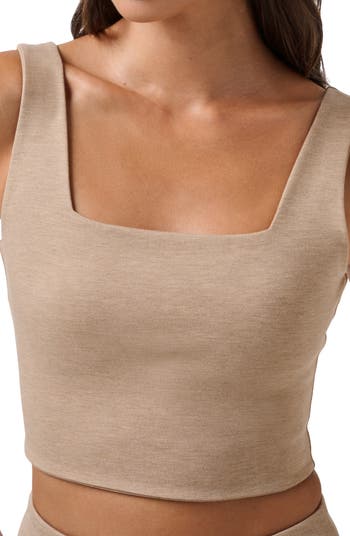 Friday Ponte Square Neck Crop Tank