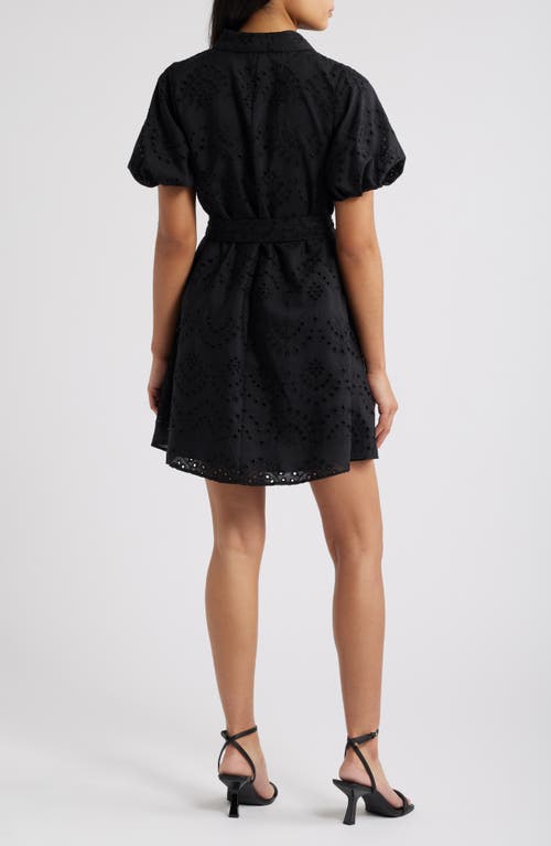 SAM EDELMAN SAM EDELMAN PUFF SLEEVE EYELET SHIRTDRESS 