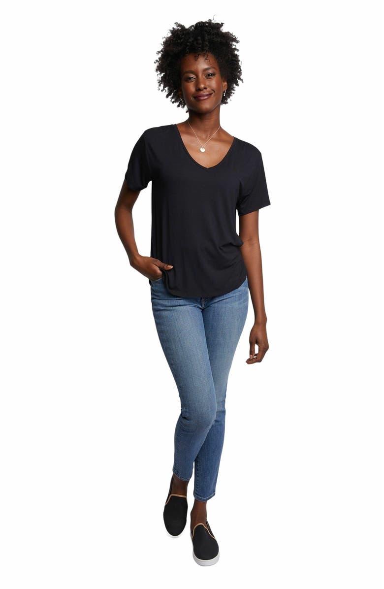 ABLE Meghan Drapey V-Neck Tee, Main, color, 