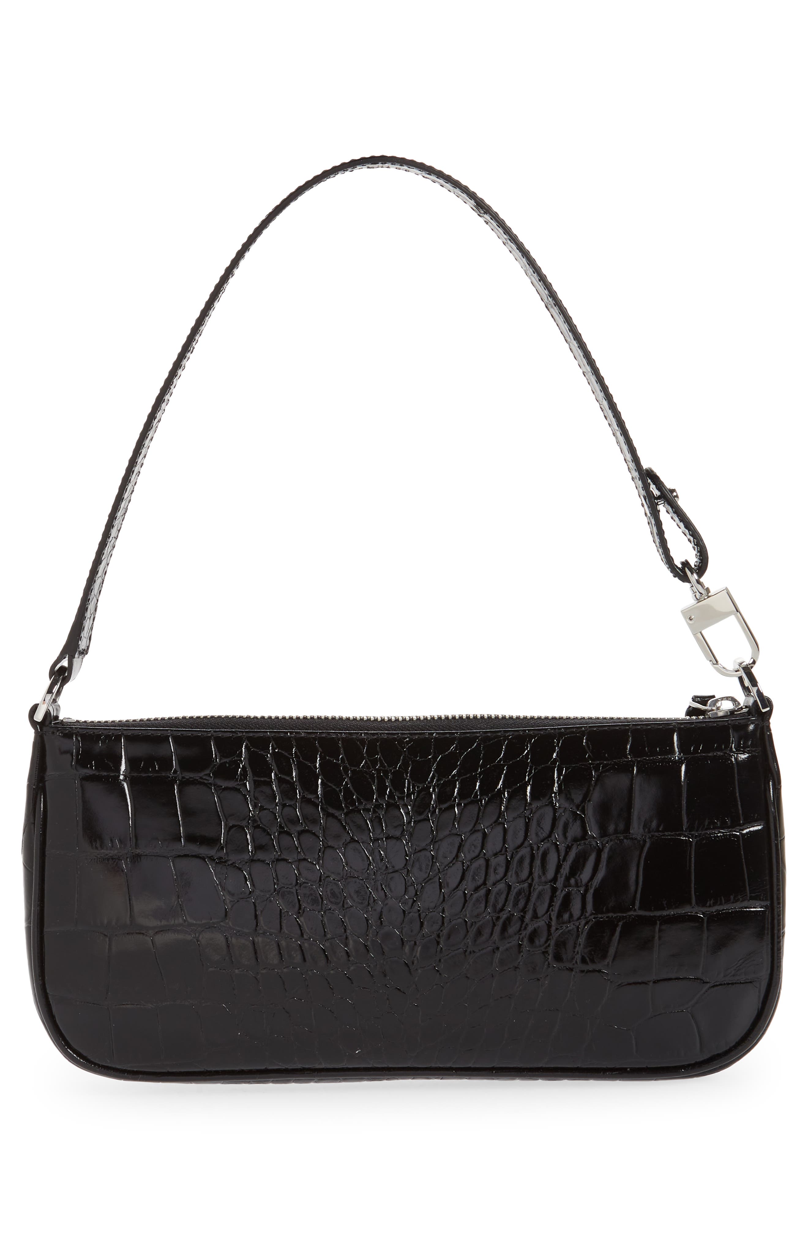 By Far Rachel Croc Embossed Leather Handbag, Alternate, color, 