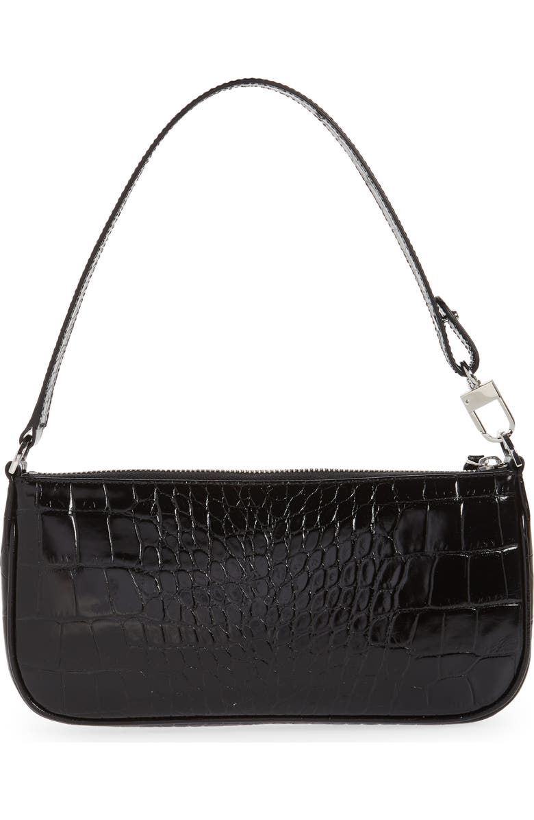 By Far Rachel Croc Embossed Leather Handbag, Alternate, color,