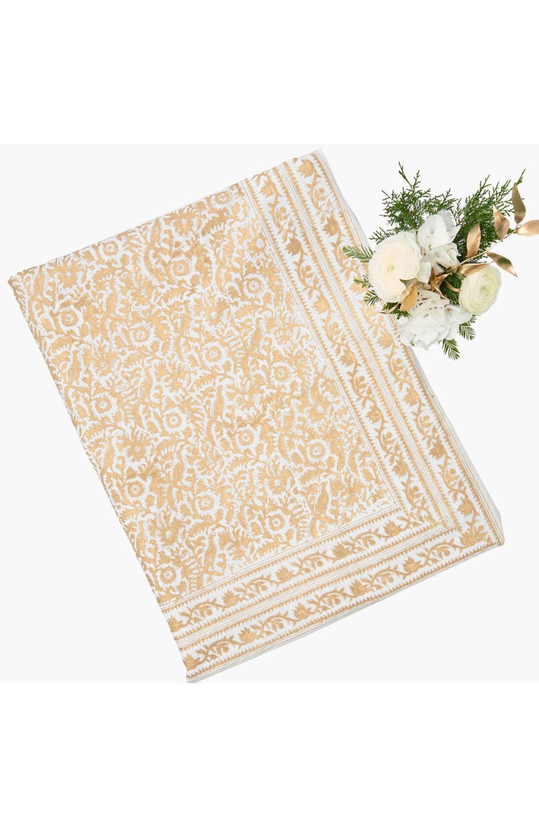 Mrs. Alice Putty Pheasant Tablecloth, Main, color, Gold