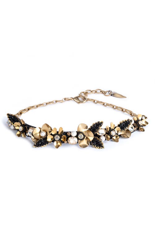 Deepa Gurnani Katrina Floral Collar Necklace in Black 