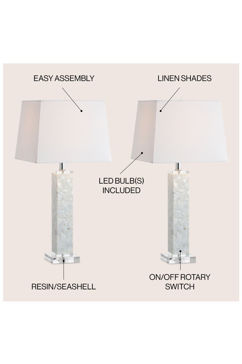 Noelle 28.5" Seashell LED Table Lamp, White, Alternate, color, White