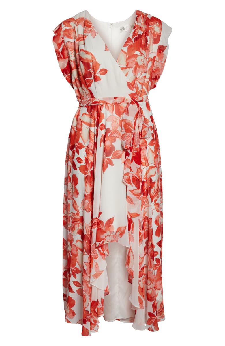 Eliza J Floral Chiffon High/Low Maxi Dress, Alternate, color,