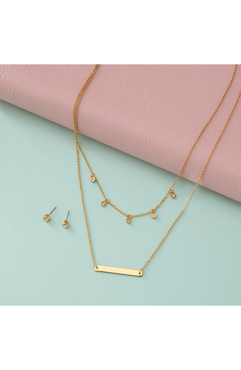 Fosterie Layered Gem Necklace, Alternate, color, Gold