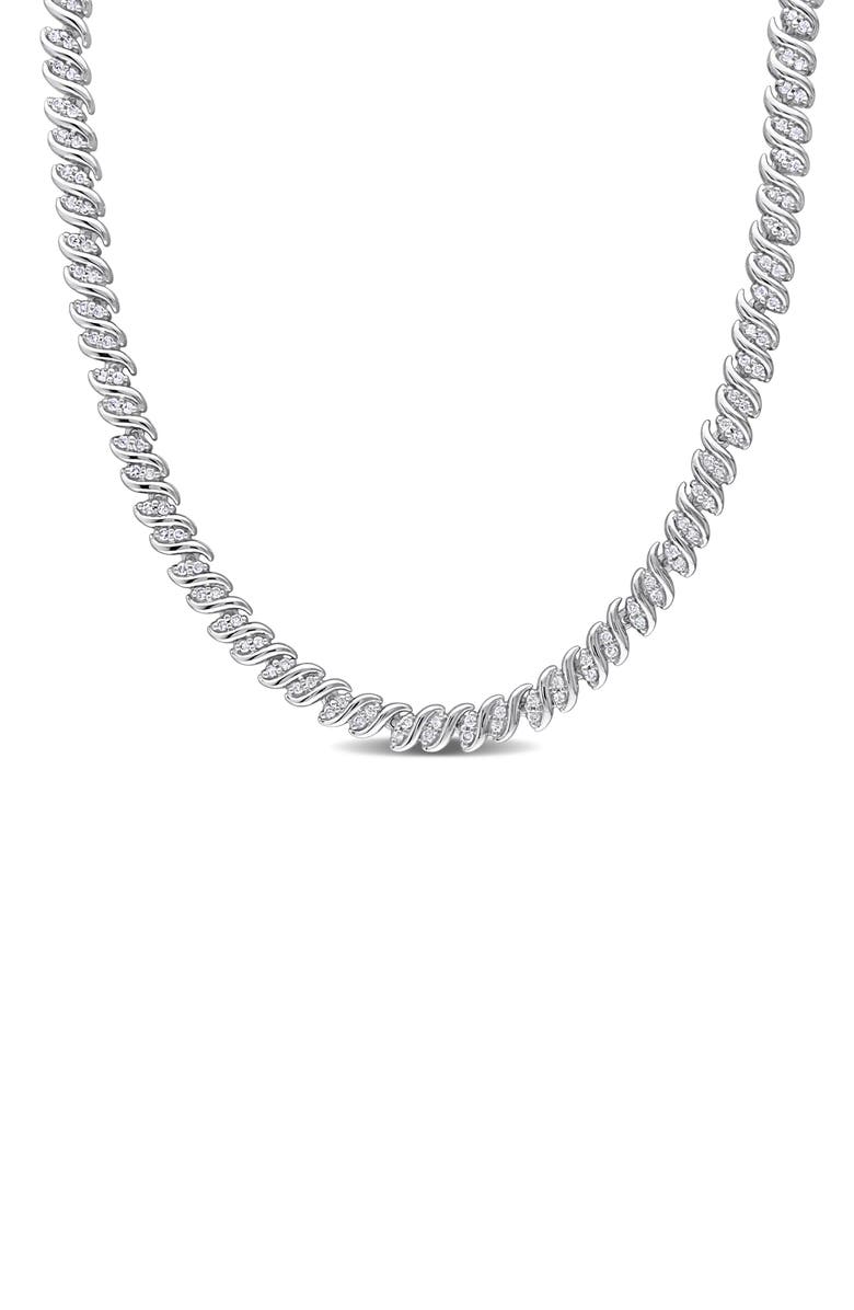 DELMAR Diamond S Link Tennis Necklace - 1.98ct., Main, color, Silver