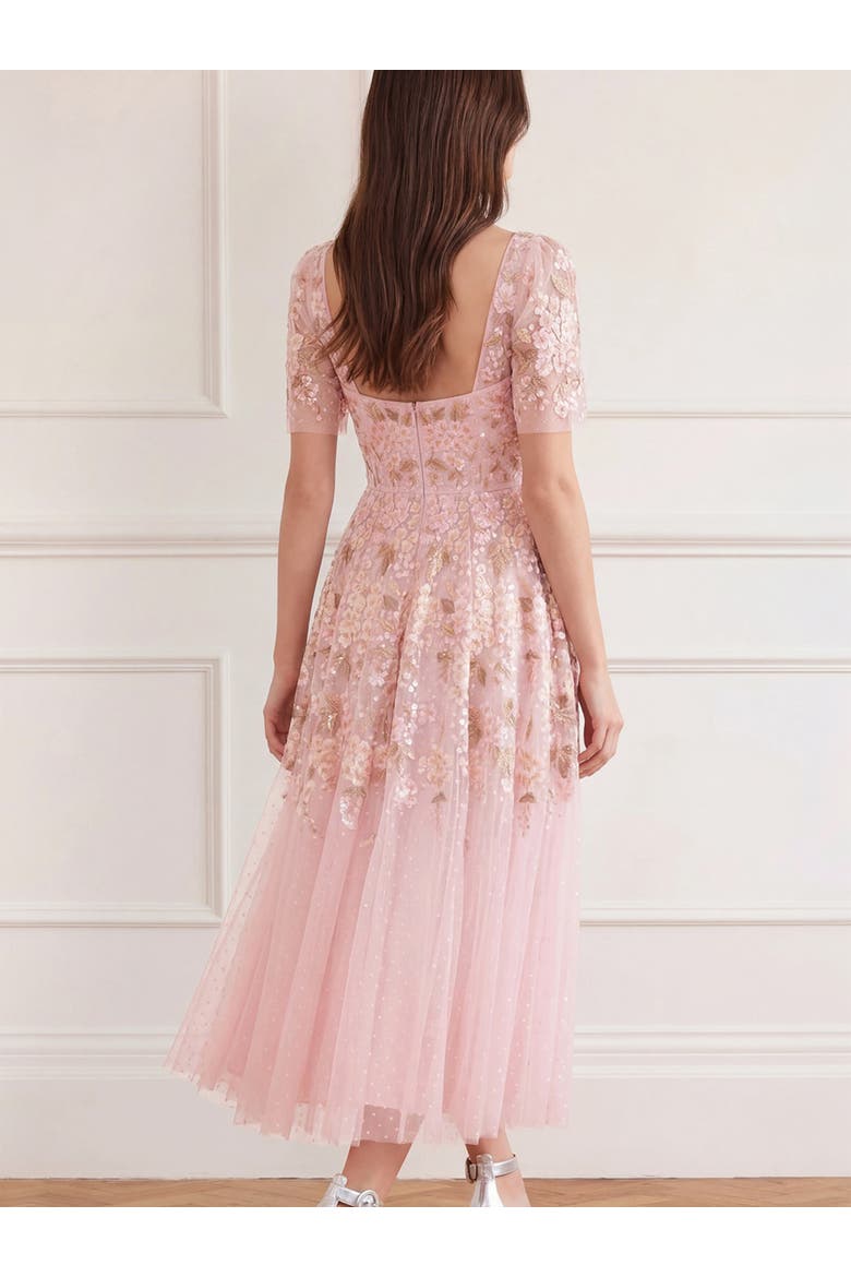 Wisteria Sweetheart Short Sleeve Dress, Alternate, color, Shell/Pink