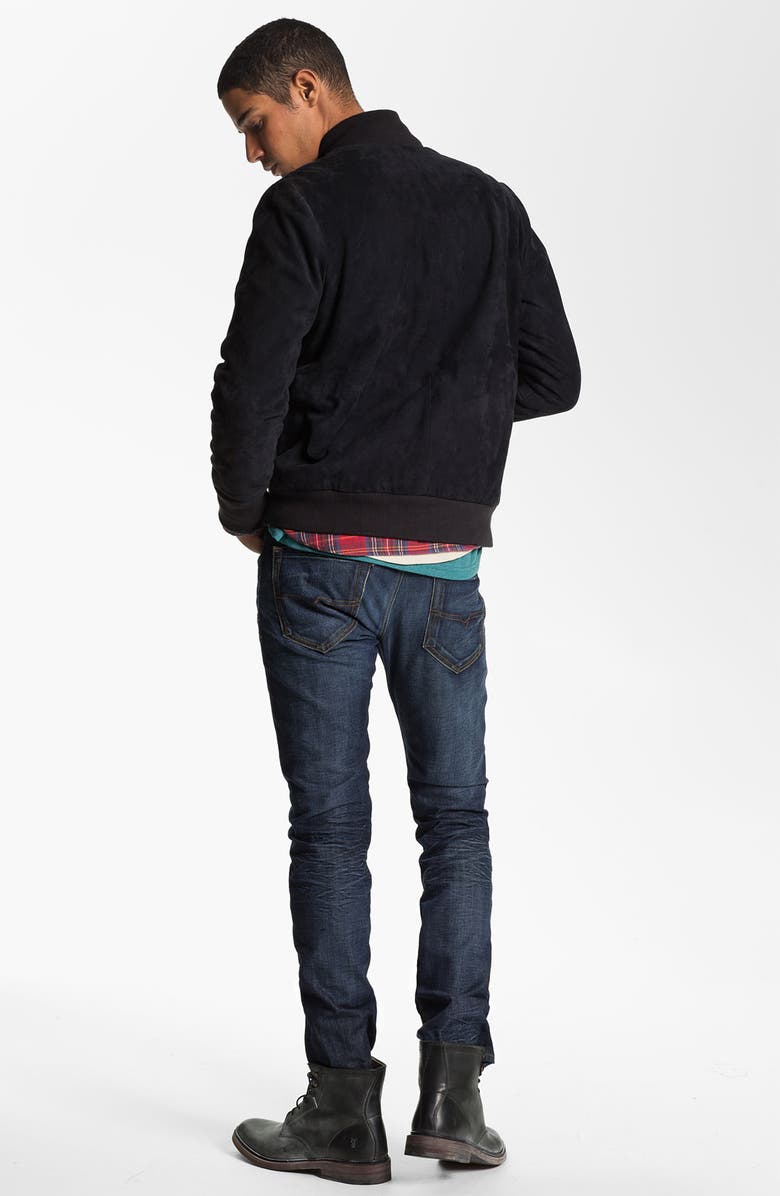 G-Star RAW 'Marc Newson' Suede Bomber Jacket, Alternate, color, 