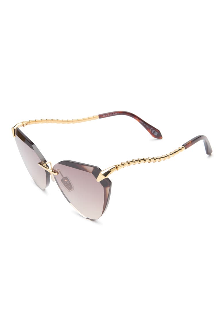 Serpenti Viper Rimless Cat Eye Sunglasses, Alternate, color, GOLD / GRADIENT BROWN