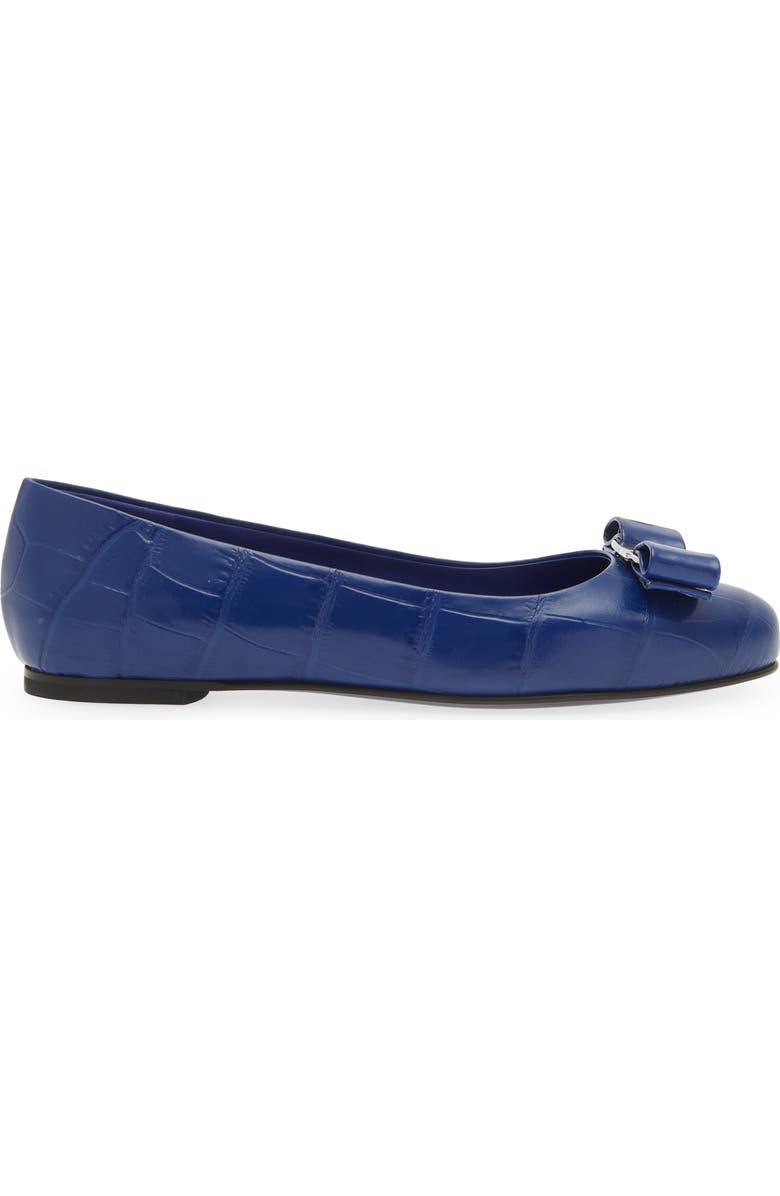 FERRAGAMO Varina Croc Embossed Flat, Alternate, color,