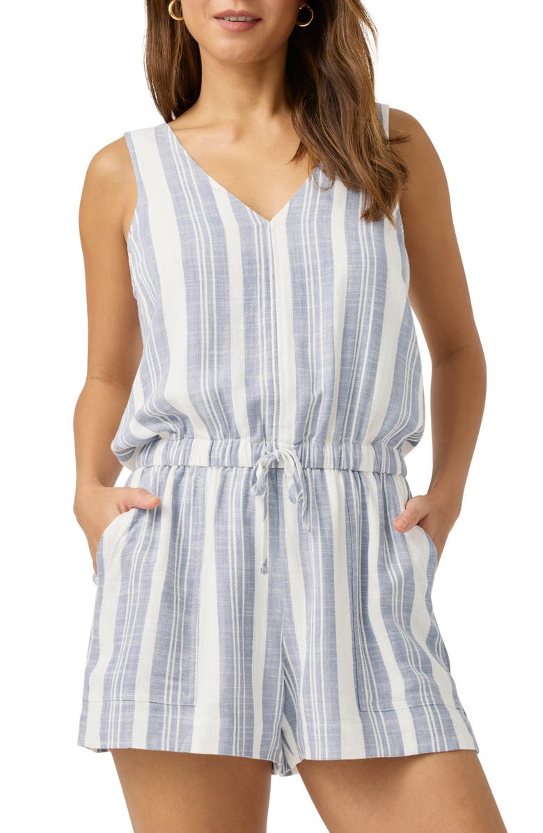 Splendid Raegan Stripe Sleeveless Romper, Main, color, 