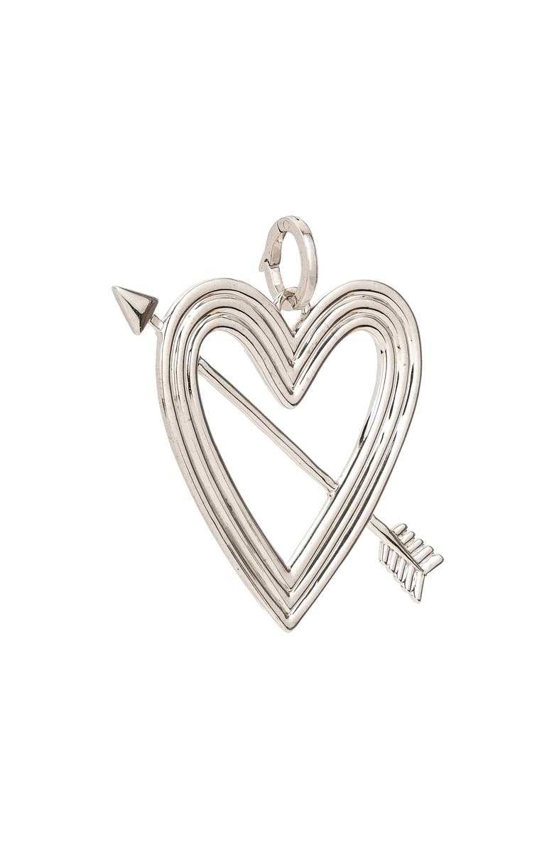 Adina Reyter XL Heart Arrow Sterling Silver Charm, Alternate, color, Sterling Silver